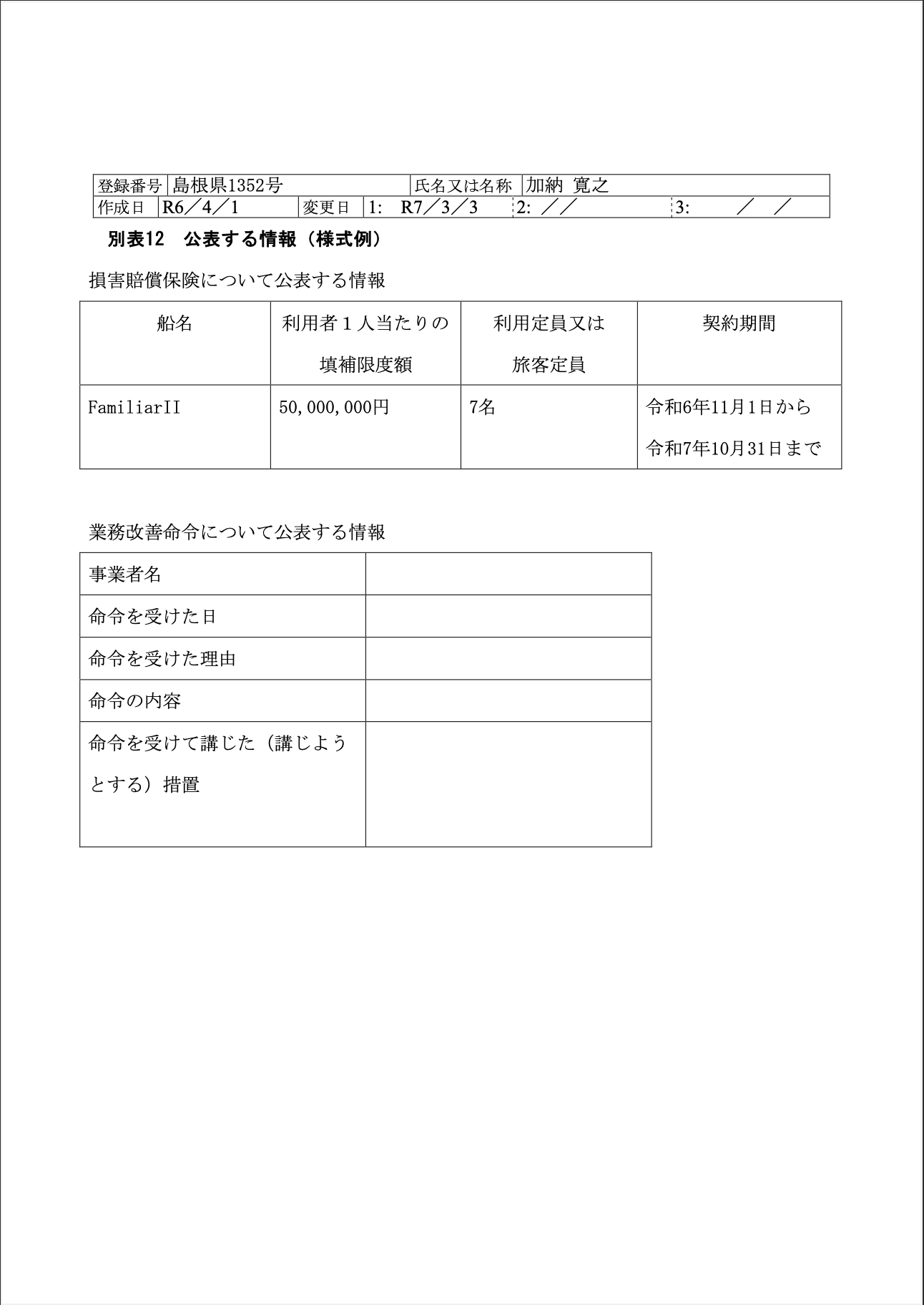 業務規定別表12